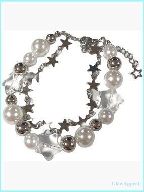 Adjustable Y2K Star Beaded Bracelet Handmade Alloy Dainty Jewelry